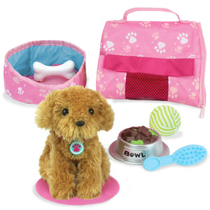 Plush Puppy with Carrier and Accessories