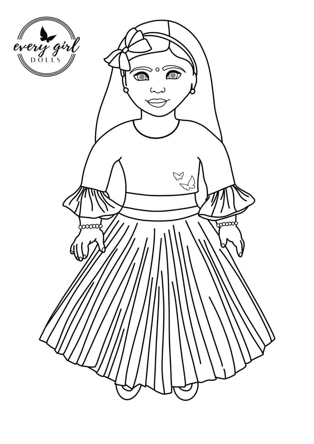 Doll Coloring Sheet - Free Download - Every Girl Dolls